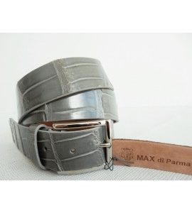 art. 125 COCCODRILLO VERO pancia alligatore louisiana mm.35 var.12 grigio polvere