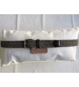 art. 792 RAYON ELASTICO intrecciato con tessitura bicolore mm. 35 var.103-2 nocciola – t.moro + art. 48 NAPPA CALF var.2 t.moro