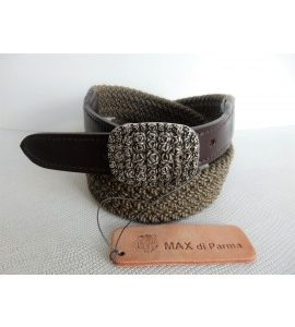 art. 794 RAYON ELASTICO intrecciato con tessitura bicolore mm. 35 var.103-2 nocciola – t.moro + art. 48 NAPPA CALF var.2 t.moro