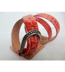 art. 313 COCCO CROCK stampa su vitello mm.30 var.71 rosso